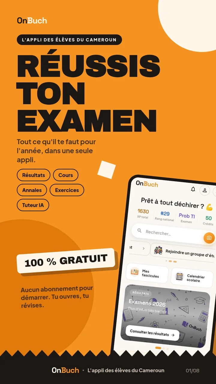 Tout pour ton examen — capture d'écran OnBuch (accueil)