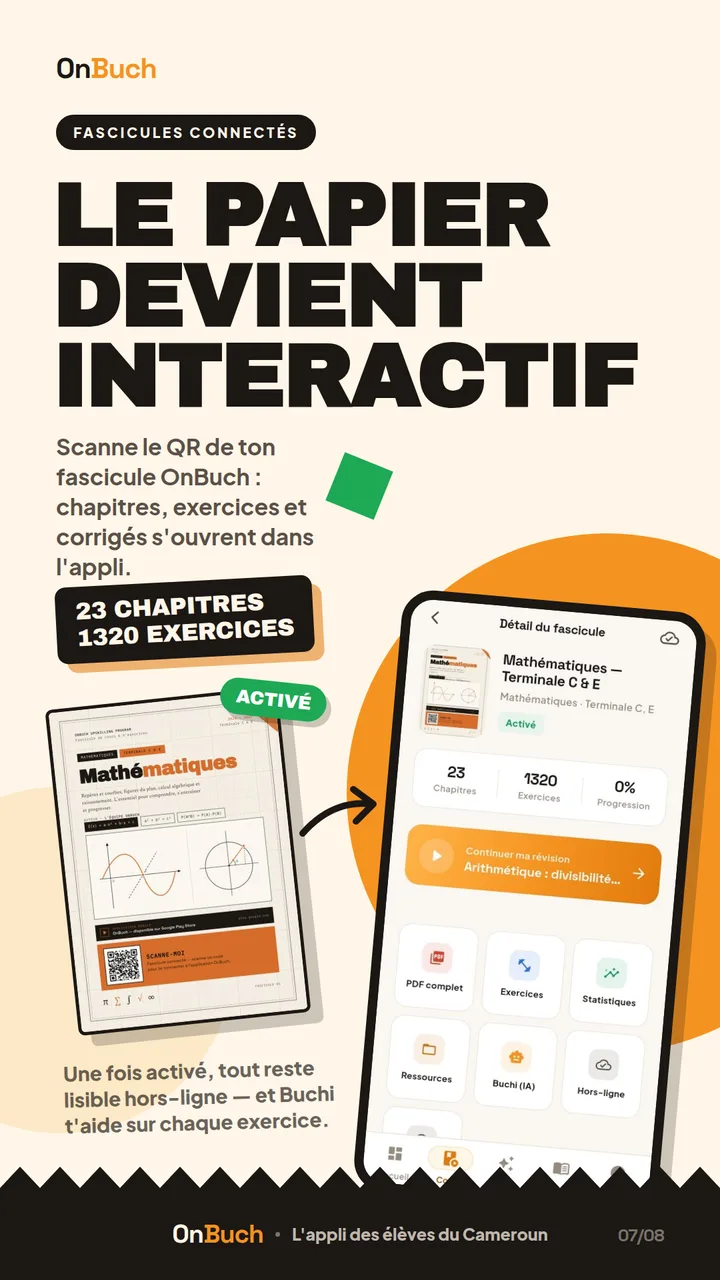 Le papier devient interactif — capture d'écran OnBuch (fascicules)